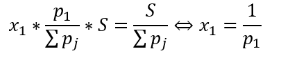 decimal odds is  the inverse of implied probability in the eny nuber of dimension, so in Dutching stake allocation also